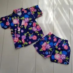 ベビー あさがお柄 甚平（80cm）