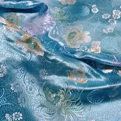 生地幅90cm×5.4m チャイナブロケード 水色