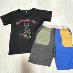 スケートボードスタイル 半ズボン・Tシャツセット　130㎝