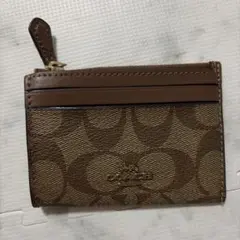COACH ブラウン カードケース IDウィンドウ付き
