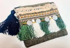 BAYFLOW ポーチ フリンジ ビーズ刺繍のサムネイル