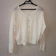 【Mew's REFINED CLOTHES】長袖カーディガン ホワイトのサムネイル