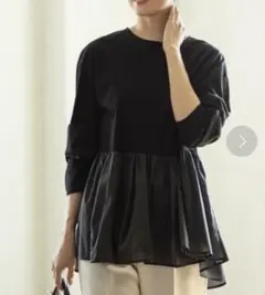 オペークドットクリップ❤︎ドッキングペプラムカットソー黒⭐︎超美品！