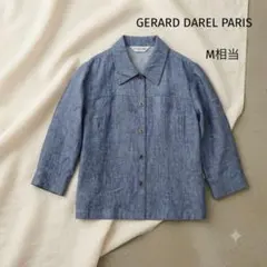 上品GERARD DAREL PARISリネン100% ジャケット 七分袖 紺Mのサムネイル
