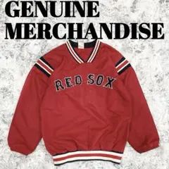 MLB レッドソックス ナイロンジャケット L 赤 キッズ　プルオーバー