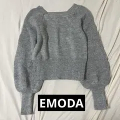 【美品✨】エモダグレーパフスリーブクロップドニットギャル