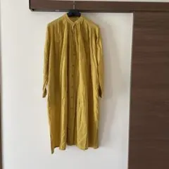 【最終値下】マスタードイエロー 長袖シャツワンピース