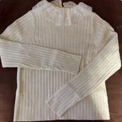 NICE CLAUP クリーム色ニット 長袖