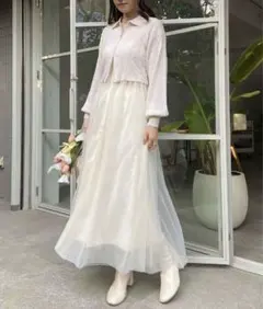 【新品未使用】 ダブルジップワンピセット シアー アイボリー ナイスクラップ