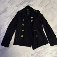 GUCCI ボタン付き 黒 ウールピーコート ブラック（黒）系 2024-2025 AW GUCCI(グッチ) コート