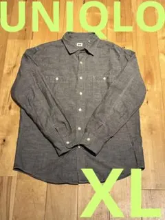 UNIQLO シャンブレーシャツ　ワークシャツ　ユニクロ　sizeXL ブラック