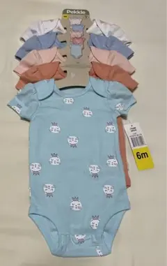 Pekkle オーガニックコットンロンパース 6m 5枚セット