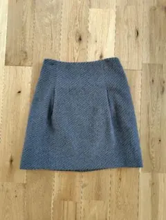 グレー フレアスカート 後ろファスナー