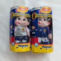 不二家 ペコちゃん サッカー日本代表 ぬいぐるみ 2体セット - メルカリ