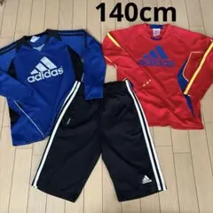 adidas 長袖　シャツ　2着・ハーフパンツ　セット　140cm サッカー