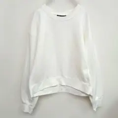 ＺARA 長袖スウェット 裏起毛 ショート丈 オフホワイト M