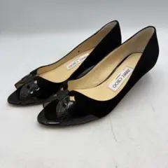 EC210 JIMMY CHOO オープントゥ パンプス ブラック 約23cmのサムネイル