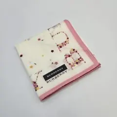 未使用☆Burberry バーバリー ハンカチ 綿100% ロゴ