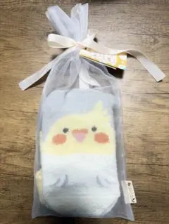 ことりパーティー ふわふわことりソックス グレー