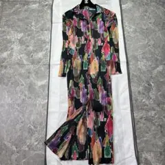 未使用級♡着丈123 プリーツプリーズ　シャツ　ワンピース　マルチカラー　L 3