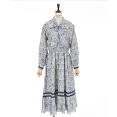 axes femme アクシーズファム 小花柄ボータイワンピース