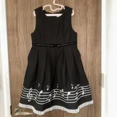 新品未使用　メゾピアノ　音符ジャンパースカート　黒　130cm