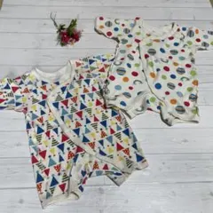 新生児用　サイズ（50〜60） 前開きのベビー用　コンビ肌着　2枚セットで♪