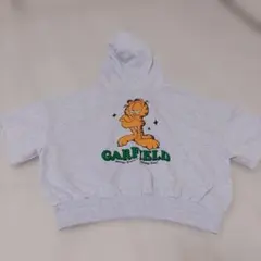 GARFIELD 半袖パーカー フード付き ショート丈 Lサイズ
