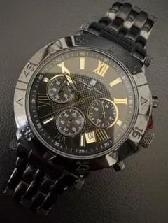 新品 サルバトーレマーラ クロノグラフ 腕時計 sm7019-bk 電池交換済み 