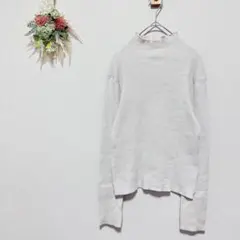 r.p.s 【L】 モックネック リブニット ラメ糸 洗える ライトグレー