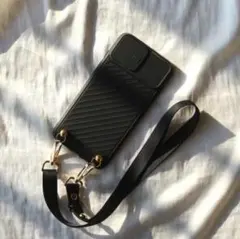 【新品】ショルダー型 iPhone 12 ケース カメラ保護携帯 ケース 黒