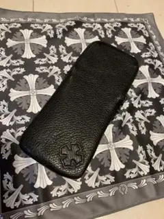 2日間特価Chrome Hearts クロスレザーケース レンズクリーナー付き
