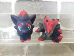【美品】　ポケモンキッズ　指人形　ゾロア　ゾロアーク　進化2体セット