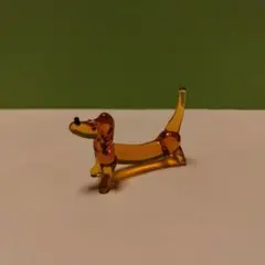 【2474】ガラス細工 犬　琥珀色