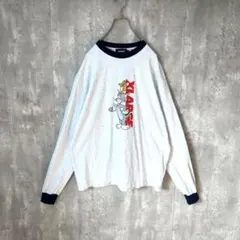 【希少デザイン！】美品 エクストララージ トムジェリ コラボ ロンT リンガー