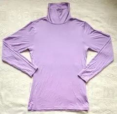 UNIQLO HEATTECH タートルネック薄手長袖カットソー 藤色 L