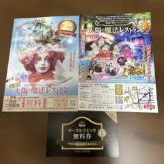 太陽の魔法レストラン　割引券2枚＋テーブルマジック20時の部(1万円相当)無料券のサムネイル