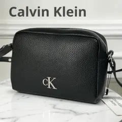 海外限定 カルバンクライン カメラバッグ ショルダーバッグ シボ革調 斜め掛け