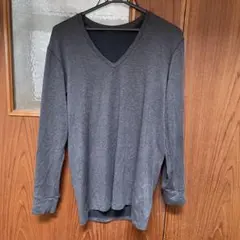HEATTECH EXTRA WARM M ダークグレー Vネック