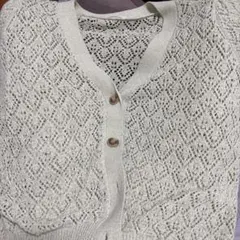 C.O.L.Z.A 薄い緑 レース編みカーディガン Sサイズ