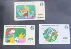 スターバックス ポケモン カード 3枚セット　PIN未削り