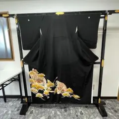 黒留袖 着物 袷 比翼仕立て 家紋入り フォーマル 0318-7