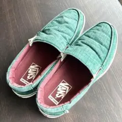 VANS グリーン スリッポン