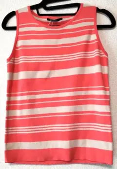 新品　ボーダー　ノースリーブ　 タンクトップ フリーサイズ