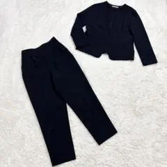 Natural Beauty Basicパンツスーツ ノーカラー ネイビー S