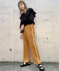 Kastane ジャージラインスラックスパンツ