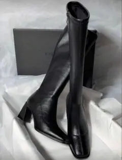 ロングブーツ　ブラック　24.5センチ　Lサイズ