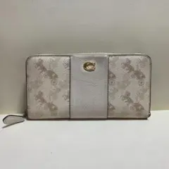 COACH コーチ 長財布 ホワイト ネイビー バイカラー ラウンドファスナー