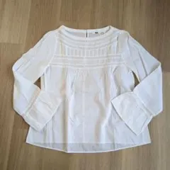 ユニクロ　ホワイト　ブラウス　スモック