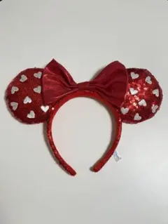 ディズニー カチューシャ スパンコール ハート レッドのサムネイル
